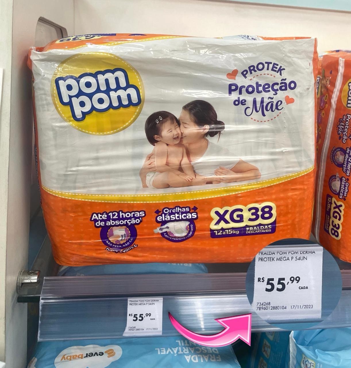Fralda Pom Pom Protek XG 38 Unidades