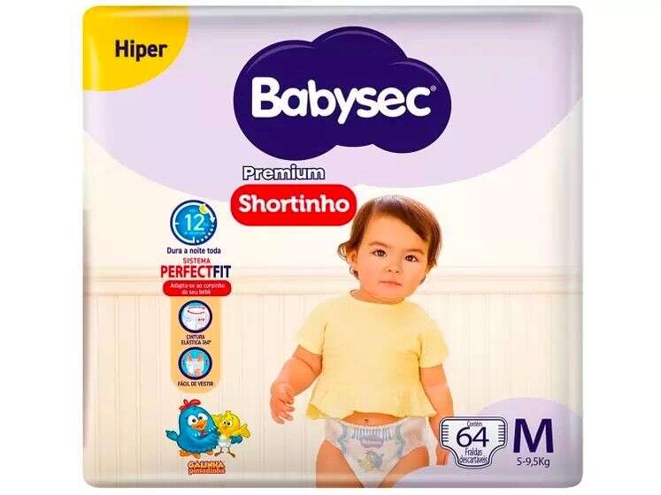 Fralda Shortinho BabySec Premium M com 64