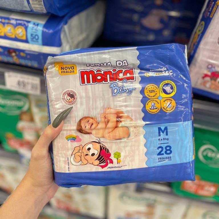 Fralda Turma da Mônica Baby M 28 Unidades