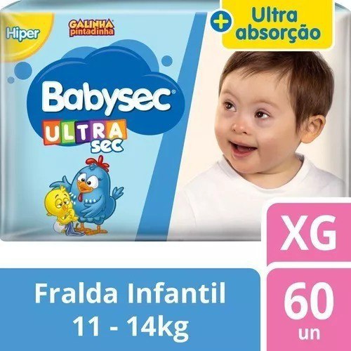 Fralda Ultrasec Galinha Pintadinha Babysec XG 60 un
