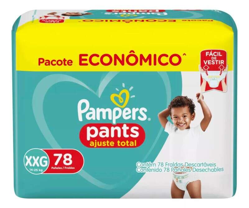 Fraldas Pampers Ajuste Total Pants XXG com 78