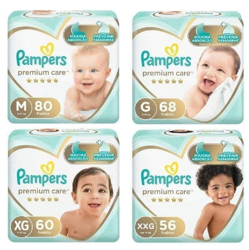 Fraldas Pampers Premium Care