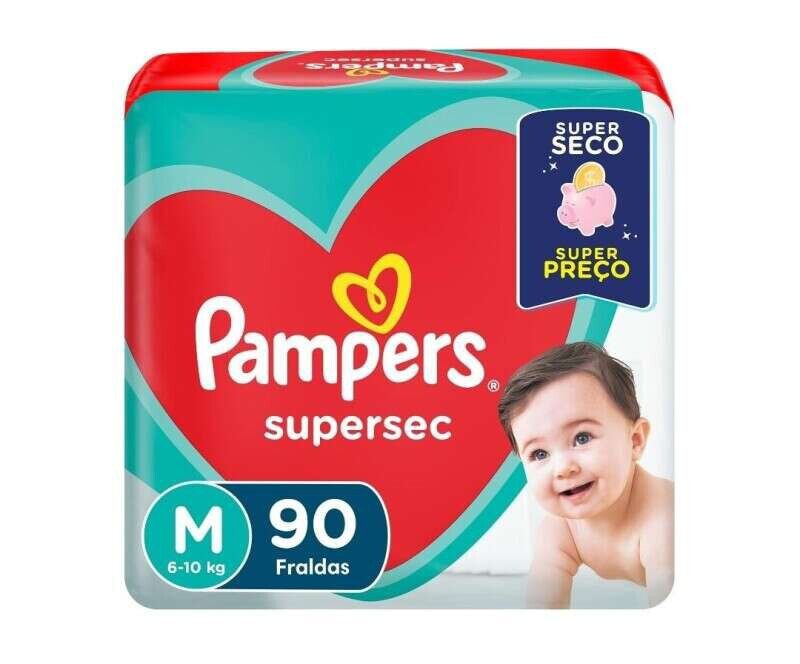 Fraldas Pampers Supersec M com 90 Unidades