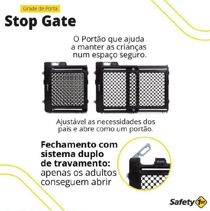 Grade de Porta Stop Gate, Black, Safety 1st