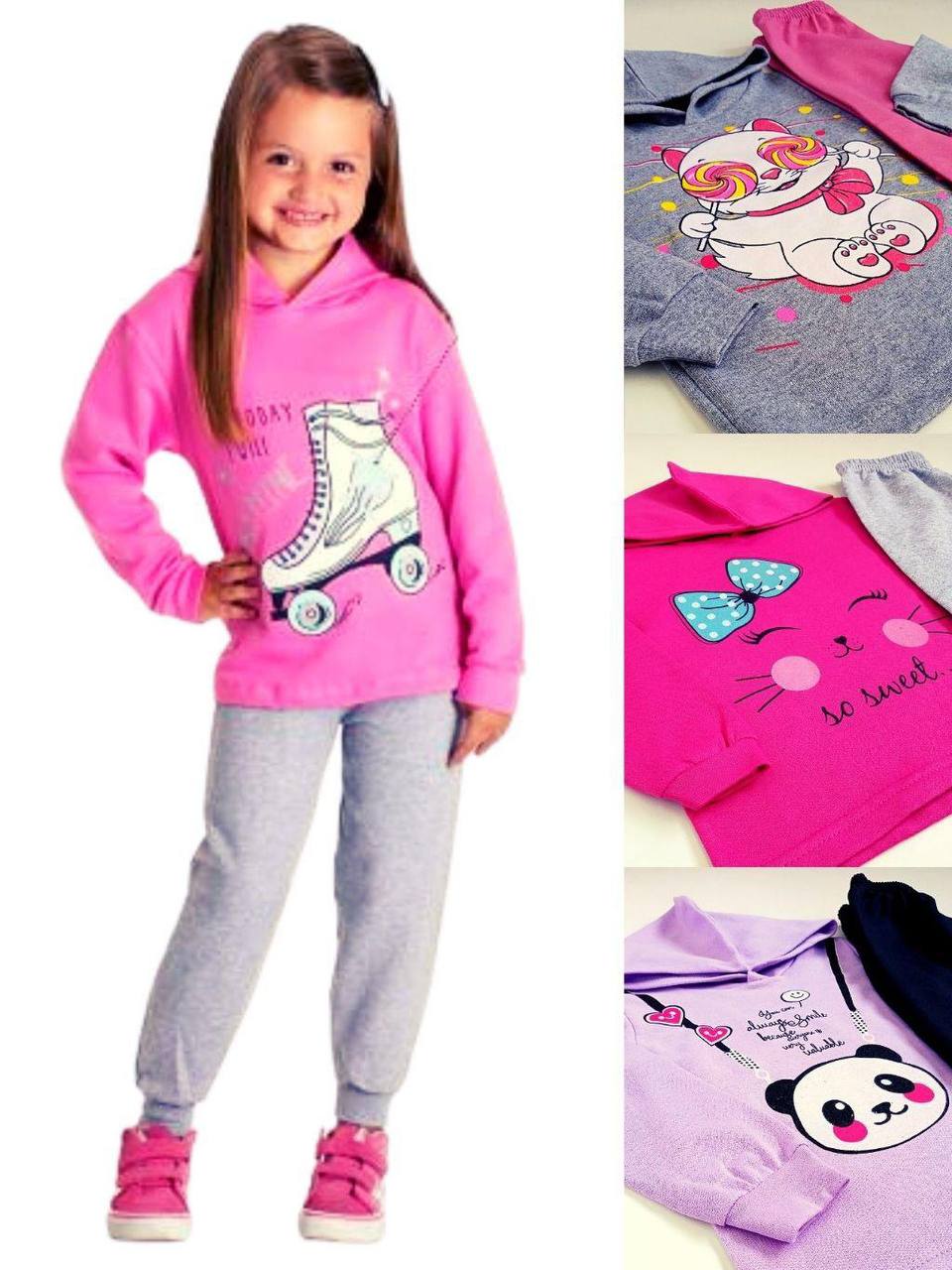 *-Kit 4 Peças Moletom Com Capuz Conjunto Infantil Menina Inverno Feminino Pronta Entrega*