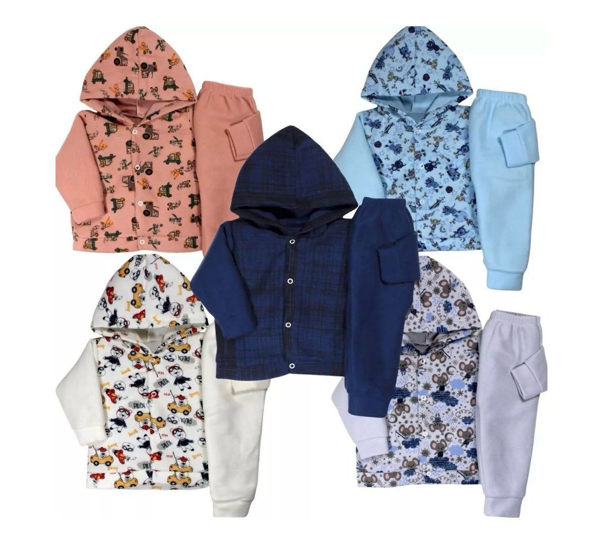 Kit 5 Conjuntos Inverno Soft Menino ou Menina (Tam 01 ao 08)