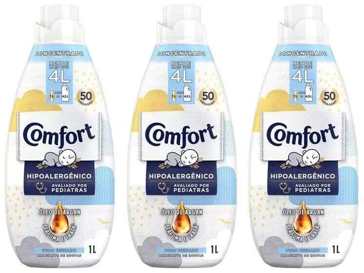 Kit Amaciante Comfort Puro Cuidado Intense - Concentrado 1,5L - 3 Unidades