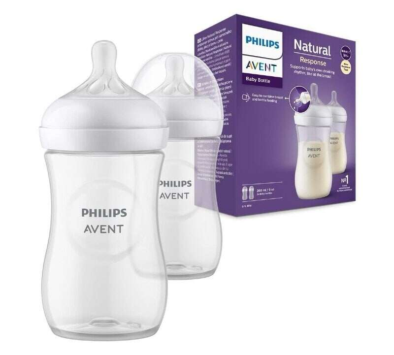 Kit Duplo Mamadeira Pétala 3.0 com 260ml cada - Transparente