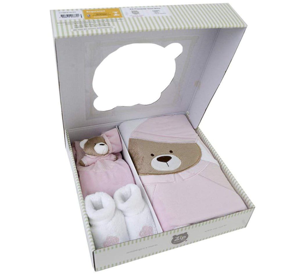 Kit Presente Nino Rosa Bebê Zip