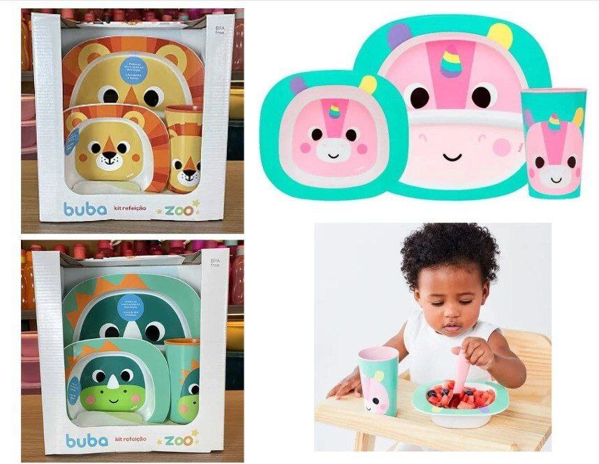 Kit Refeição Infantil Buba Zoo - 3 opções