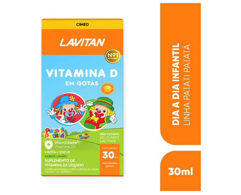 LAVITAN VIT-D SOL OR FR 30ML, Laranja, Pequeno