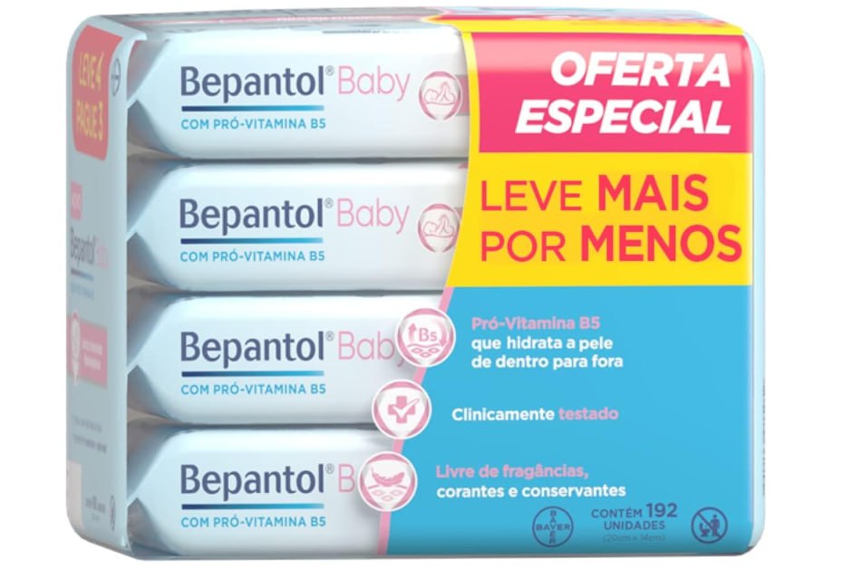 Lenço Umedecido Bepantol Baby 192 Unidades (4 pcts de 48 unidades cada)