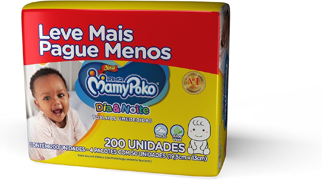 MamyPoko Lenços Umedecidos Dia&Noite 200 Unidades