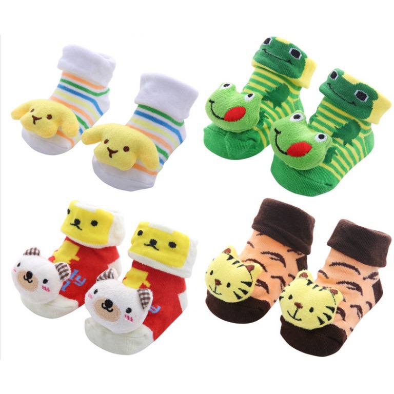Meias Infantil 3D Bebê Pantufa Bichinho Antiderrapante Menina E Menino (0 a 24 Meses)