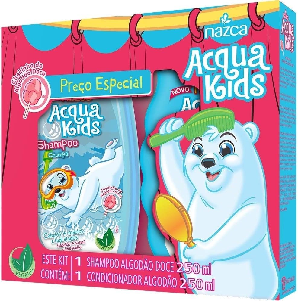 NAZCA Kit Acqua Kids Algodão Doce Shampoo 250Ml + Condicionador 250Ml