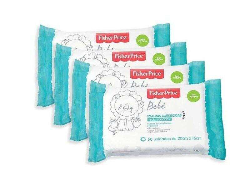 Pack com 4 - Toalhas Umedecidas sem perfume - Fisher Price