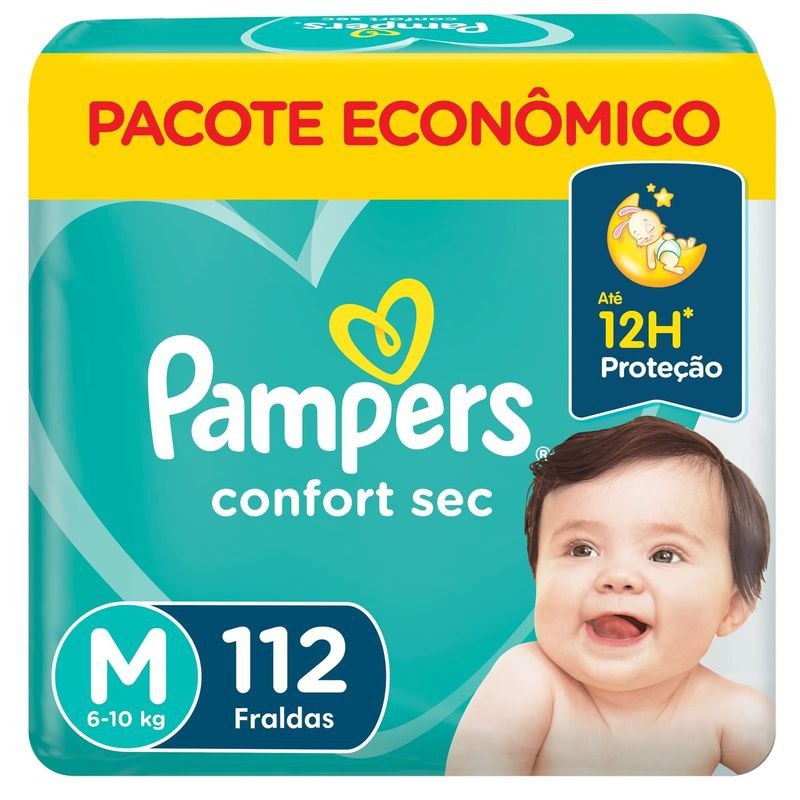 Pampers Confort Sec, Pacotão Giga - Tamanhos, Leve 2, por R$102.49 cada