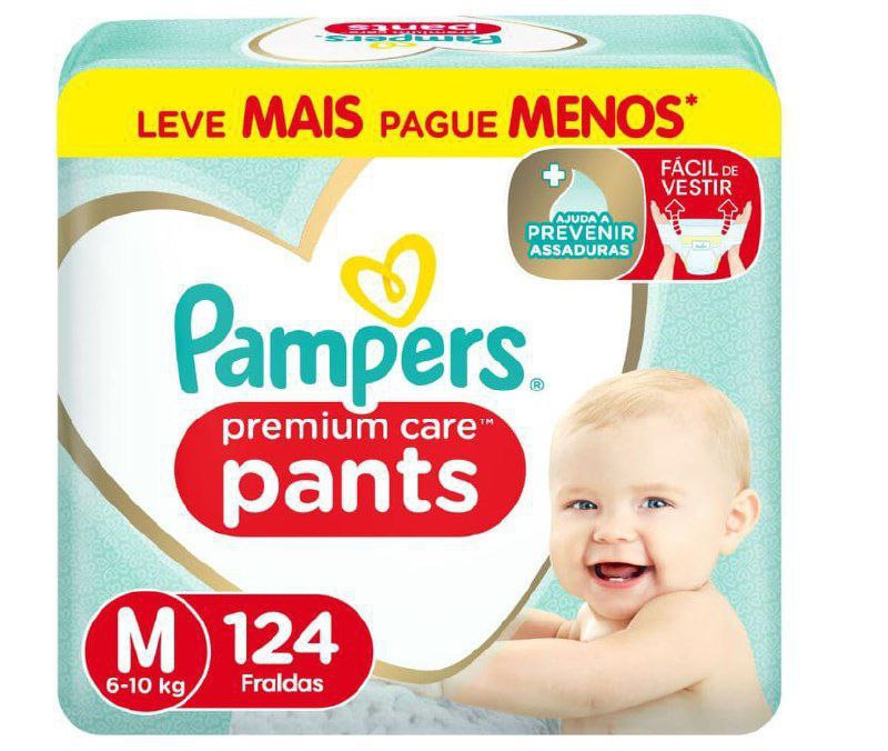 Pampers Fralda Pants Premium Care M 124 Unidades