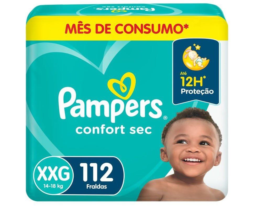 Pampers Fraldas Confort Sec Xxg 112 Unidades