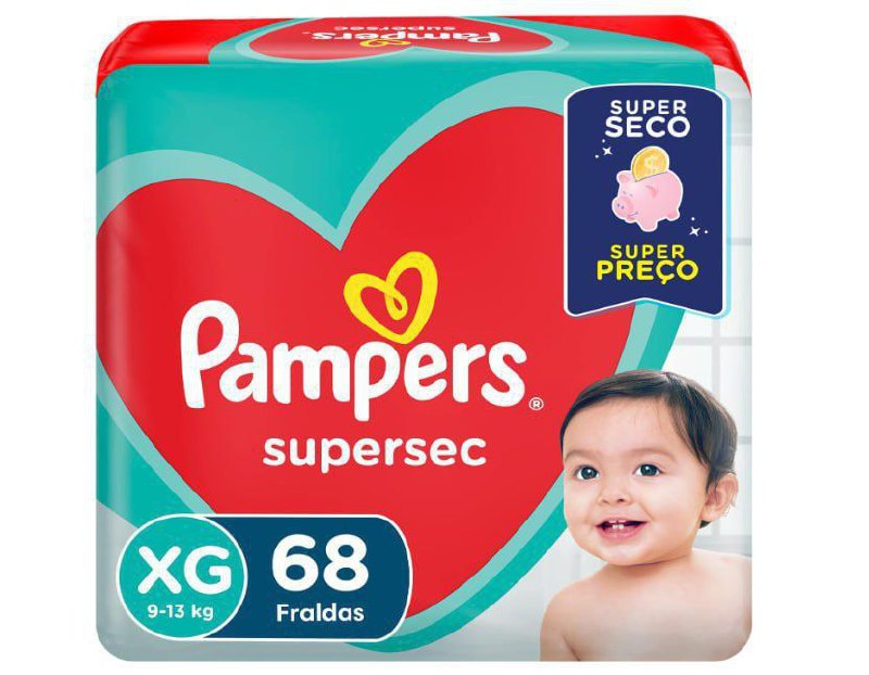 Pampers Fraldas Supersec Xg 68 Unidades