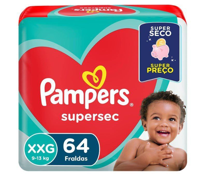 Pampers Fraldas Supersec Xxg 64 Unidades