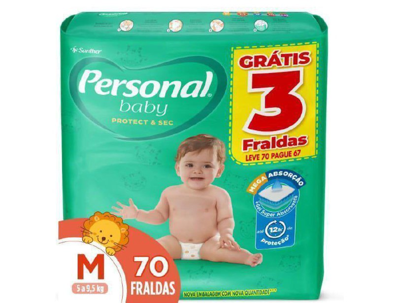 Personal Fralda Protect E Sec M Hiper 70 Unidades