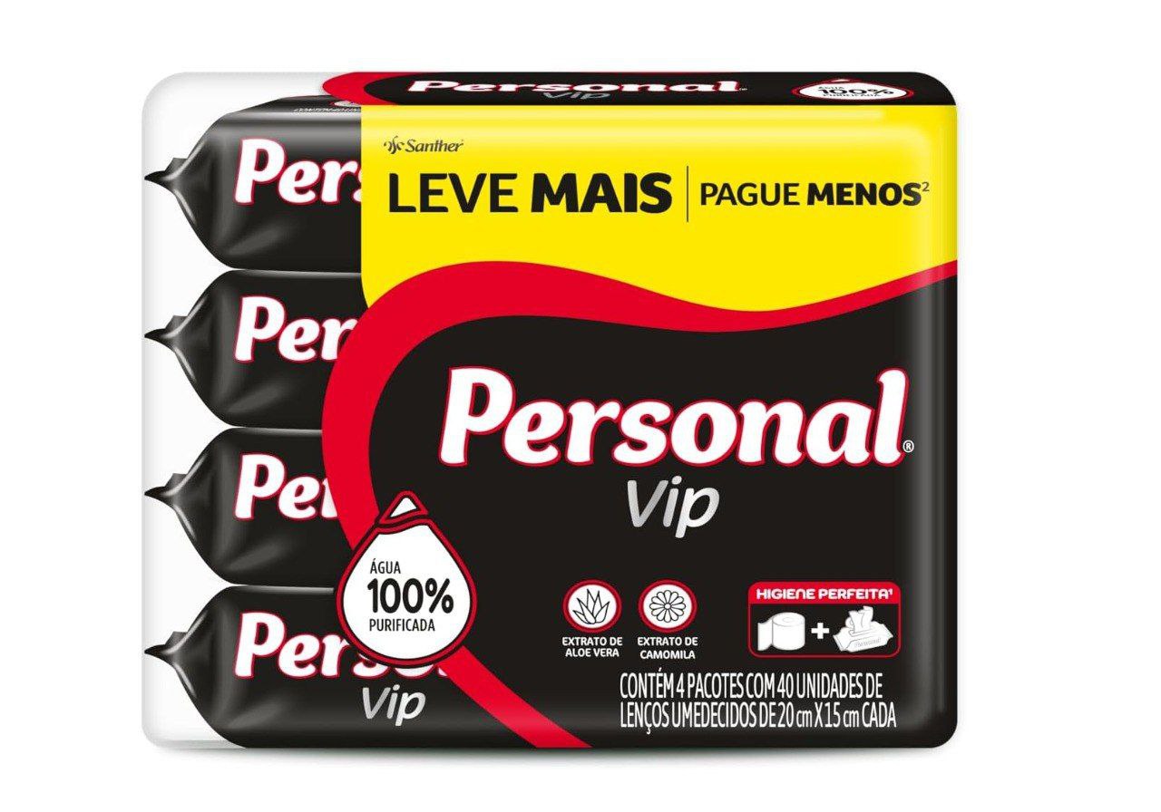 Personal Kit Promopack Lenço Umedecido Vip - 4 pacotes com 40 unidades em cada