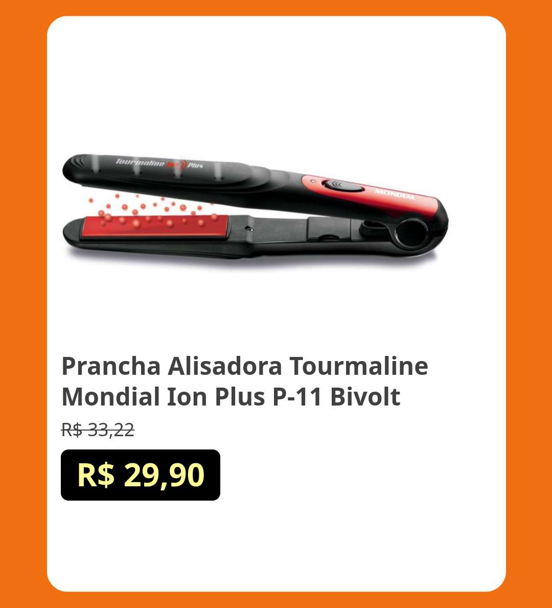🛍️Prancha Alisadora Tourmaline Mondial Ion Plus P-11 Bivolt