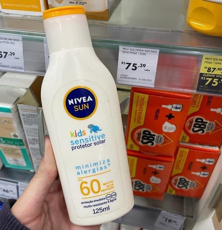 Protetor Solar Nivea Sun Kids & Babies Pele Sensível FPS 60 125ml