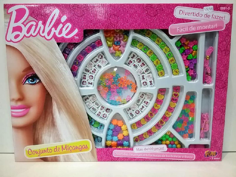 Barbie Kit De Miçangas Com 100 Peças Fun
