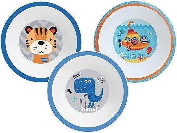 Bowl - Kit 3 Unidades Tigre/Dino/Submarino, Clingo