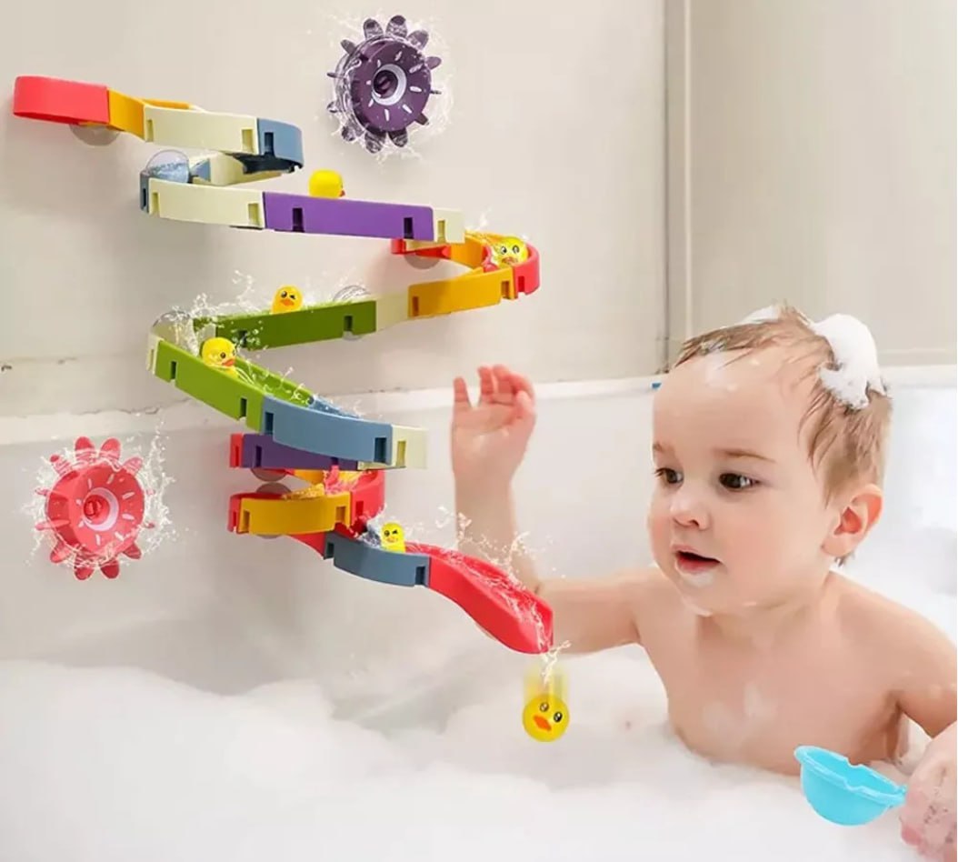 Brinquedo para banho Pista De Água Patos 48 peças