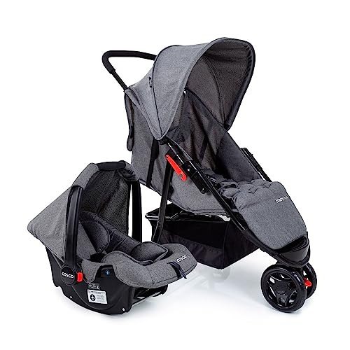 Carinho + Bebê Conforto - Cosco Kids, Travel System Toffy, Cinza Mescla