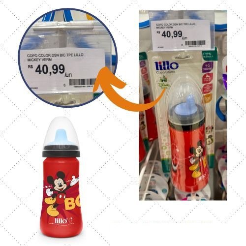 😍 Copo Colors Disney com Bico em TPE Mickey, Lillo