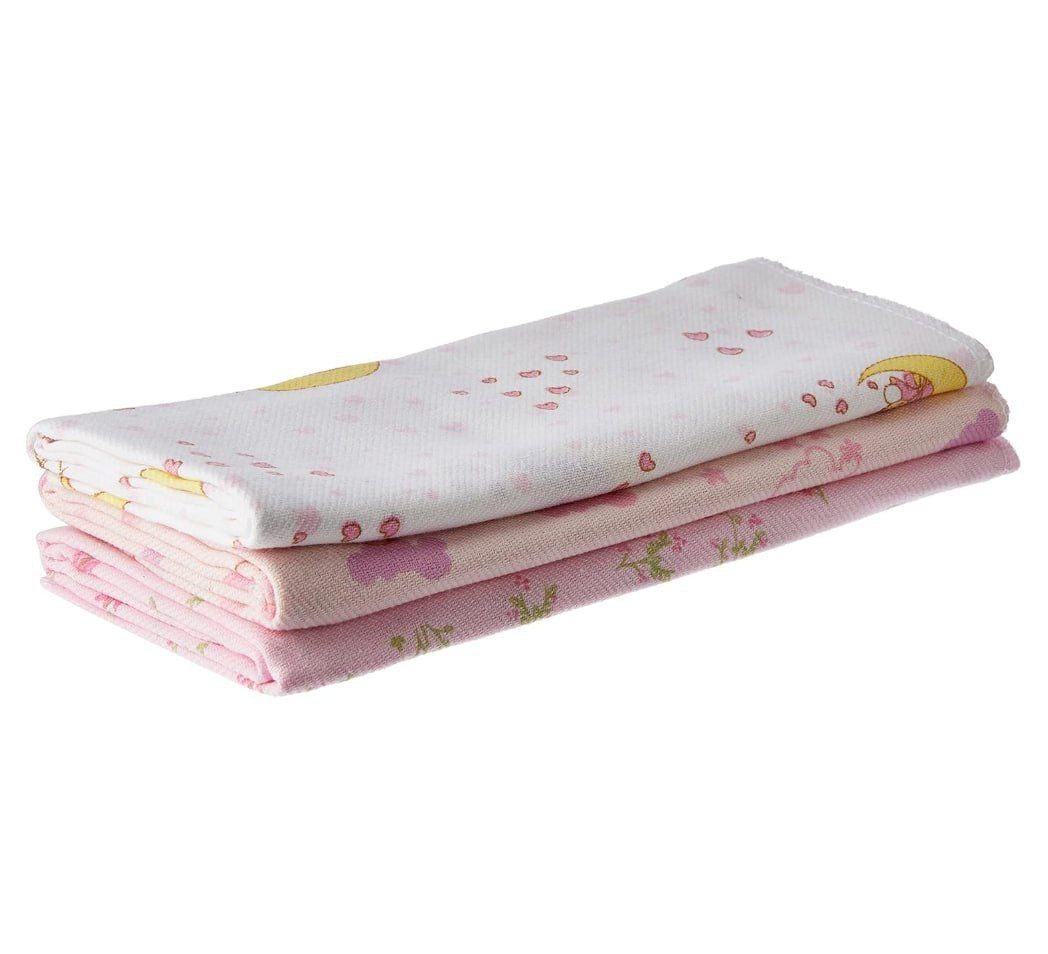 Cueiro Estampado Papi Textil Rosa 80x50cm 3 unidades