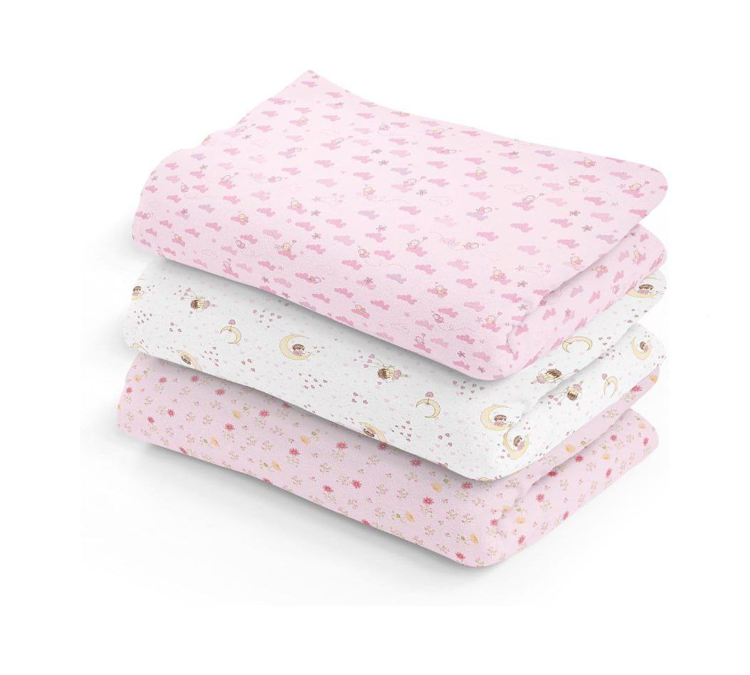 Cueiro Flanelado  Estampado 80x60cm Papi Textil 3 unidades
