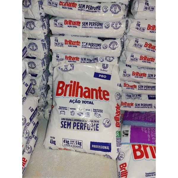 Detergente em Pó Brilhante Sem Perfume 4kg