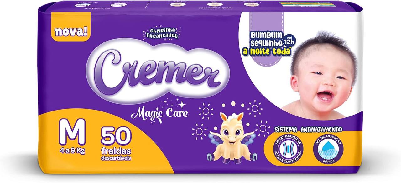 Fralda Cremer Mega M 50 Unidades