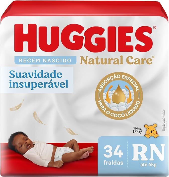 Fralda Huggies Natural Care RN - 34 Unidades