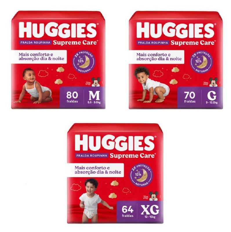 Fralda Huggies Roupinha Supreme Care