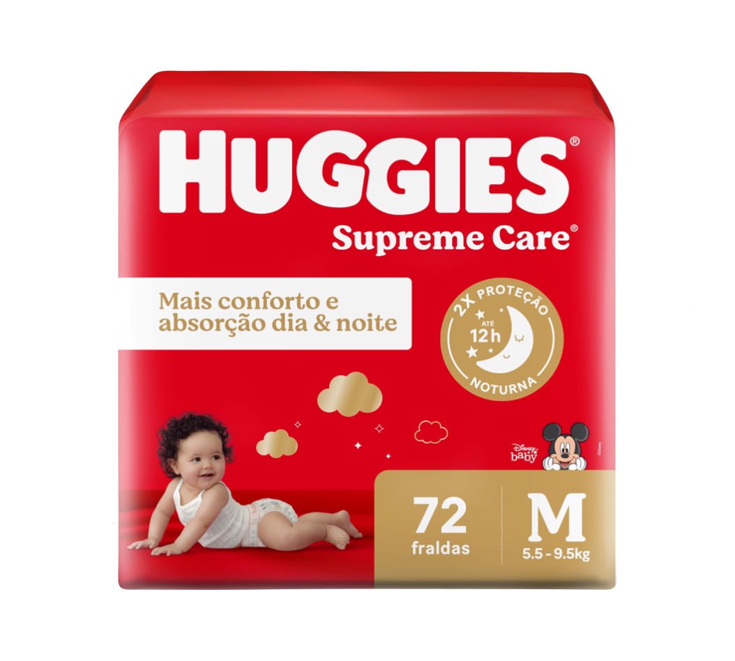 Fralda Huggies Supreme Care M 72 unidades