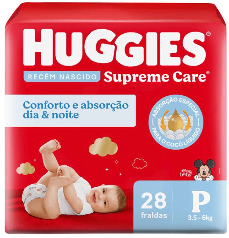 Fralda Huggies Supreme Care P com 28 Unidades