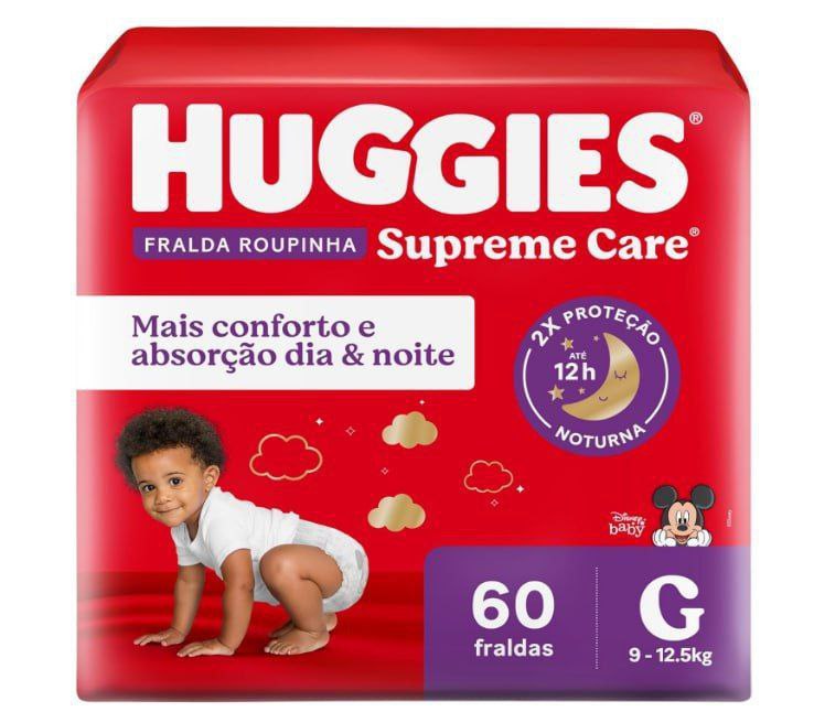 Fralda Huggies Supreme Care Roupinha G 60 Unidades