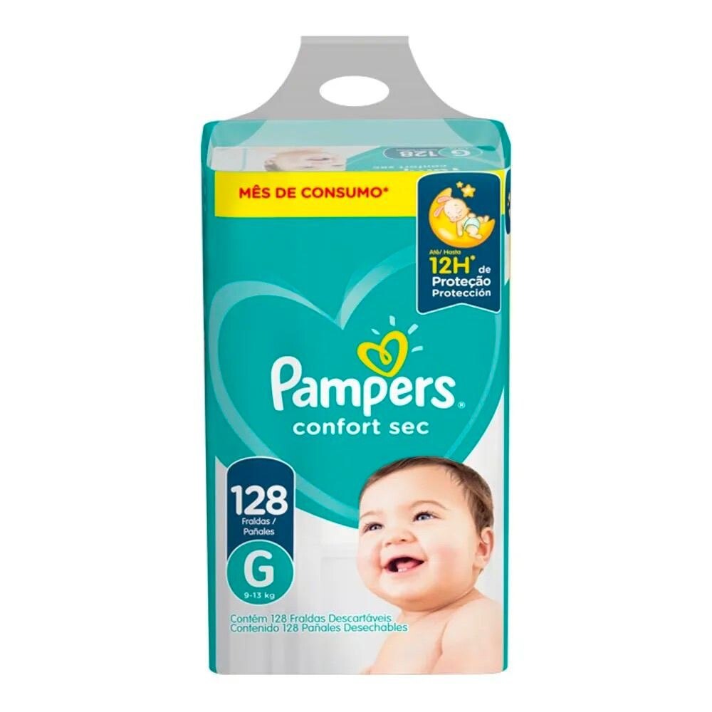 Fralda Pampers Confort Sec G com 128