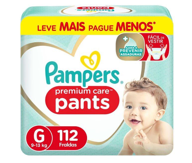 Fralda Pampers Pants Premium Care G 112 unidades