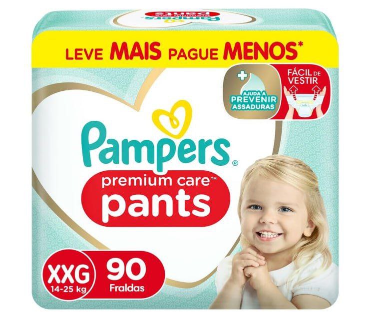 Fralda Pampers Premium Care Pants  XXG 90 (Roupinha)