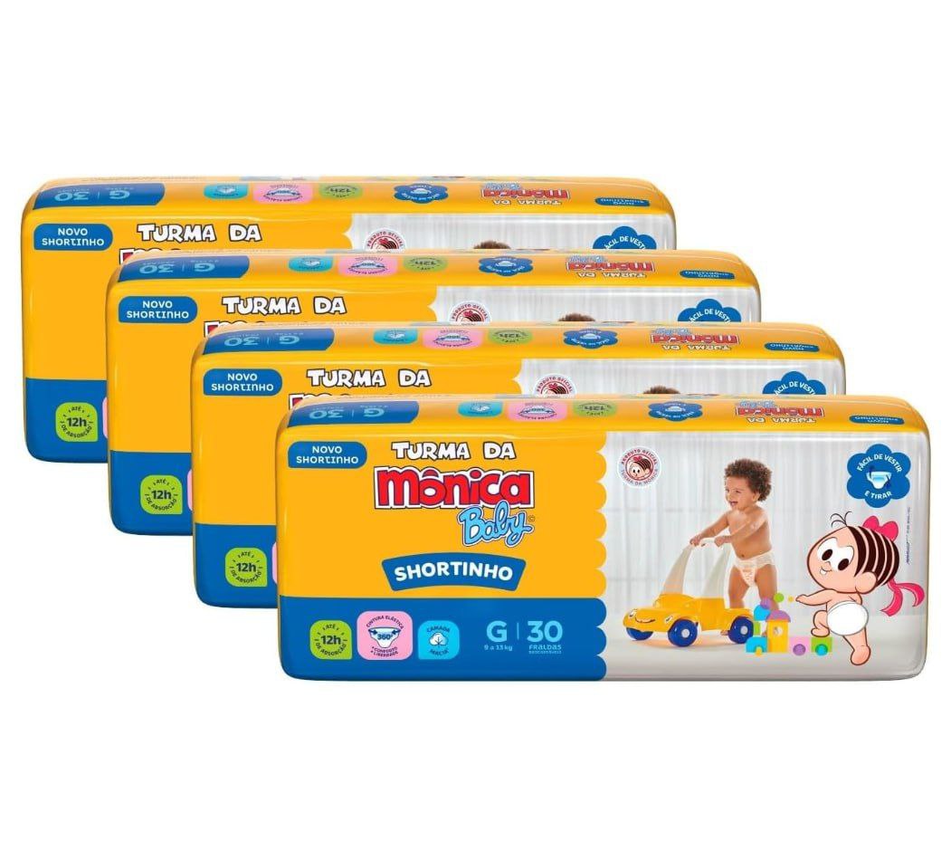 Fralda Turma da Mônica Baby Shortinho G 120 Unidades