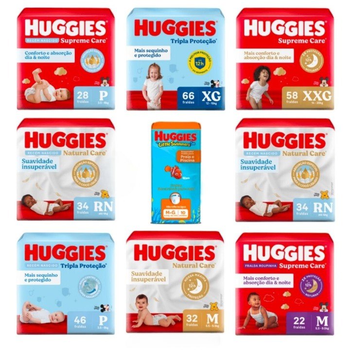 Fraldas Huggies com até 30% off + 10% off com cupom