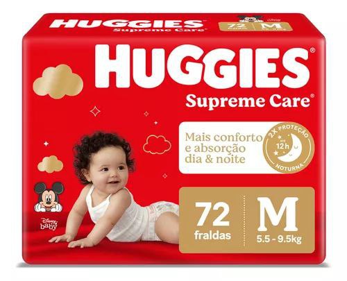 FRETE GRÁTIS - Fralda Huggies Supreme Care M com 72