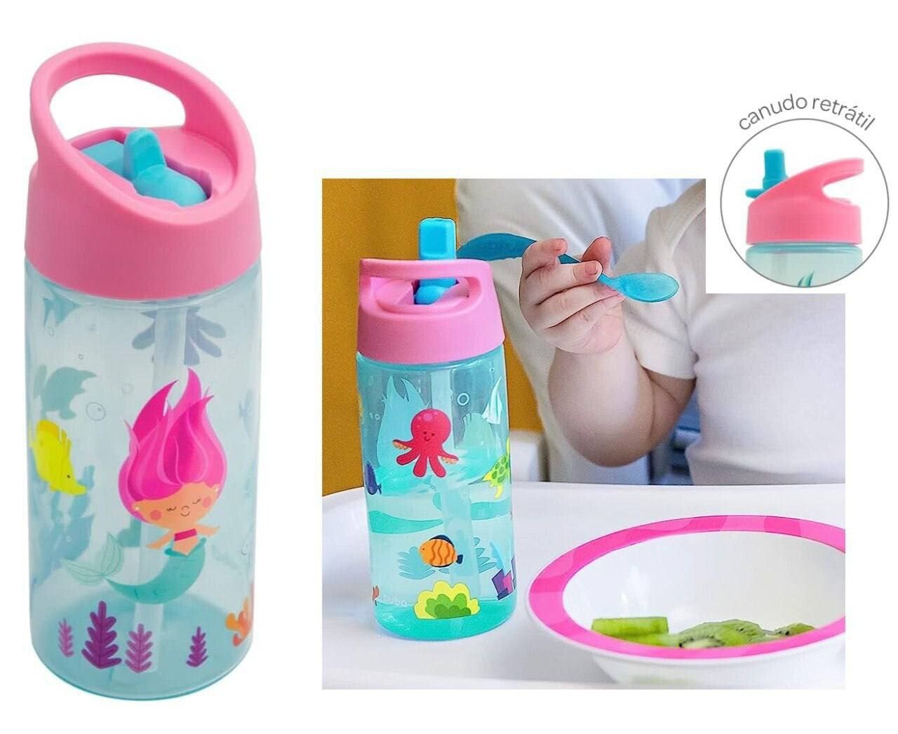 Garrafinha Aventuras Sereia, Buba, 400ml, Rosa